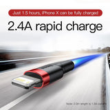 BASEUS USB Cable for iPhone/iPad - Black, 2m