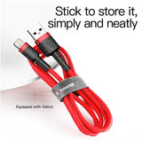 BASEUS USB Cable for iPhone/iPad - Red, 2m