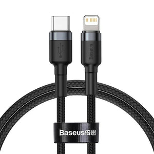 BASEUS PD 20W Type C Charger Cable for iPhone/iPad - Black, 0.5m