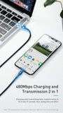 BASEUS PD 20W Type C Charger Cable for iPhone/iPad - Blue, 0.5m