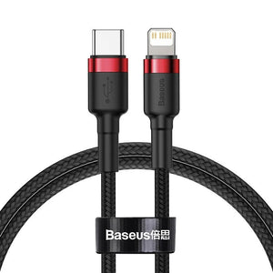 BASEUS PD 20W Type C Charger Cable for iPhone/iPad - Red, 0.5m