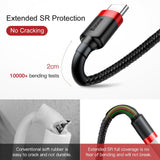 BASEUS USB Cable for USB Type C - Red, 0.5m