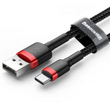 BASEUS USB Cable for USB Type C - Black, 1m
