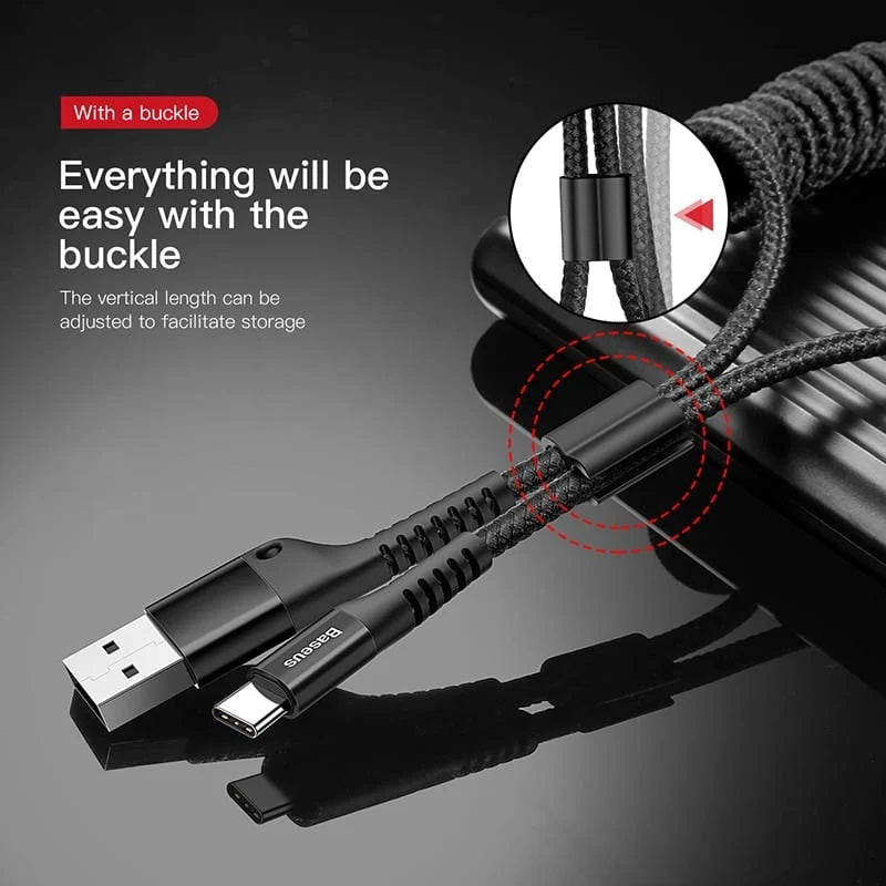 BASEUS USB Type C Spring Charger Cable - Red – BAYTECH