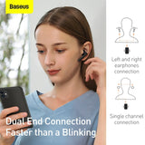 BASEUS W05 TWS Bluetooth Headphones - Blue